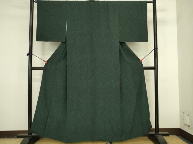 平和屋着物●上質な小紋　霞文　黒地　正絹　逸品　DABK2834op