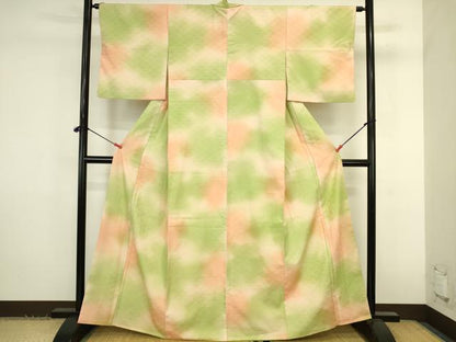 平和屋着物●洗える最高級着物　＜英＞はなぶさ謹製　小紋　扇尽くし地紋　暈し染め　洗える着物　DABK2837op