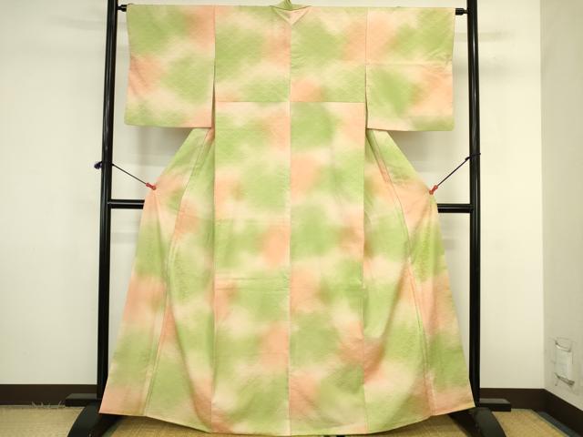 平和屋着物●洗える最高級着物　＜英＞はなぶさ謹製　小紋　扇尽くし地紋　暈し染め　洗える着物　DABK2837op
