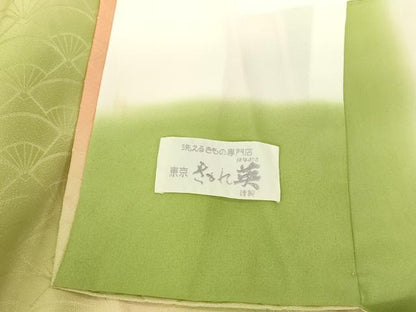平和屋着物●洗える最高級着物　＜英＞はなぶさ謹製　小紋　扇尽くし地紋　暈し染め　洗える着物　DABK2837op
