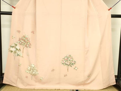 平和屋着物●訪問着　駒刺繍　草花　暈し染め　金彩　鬼しぼ縮緬　ロング丈　正絹　逸品　DABK2838op