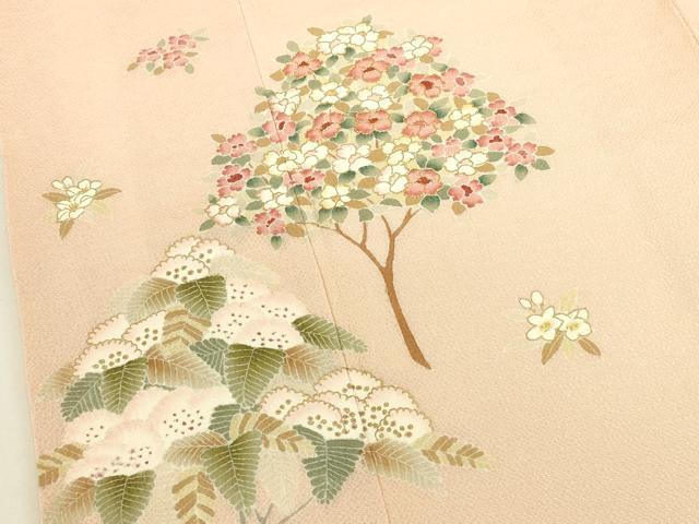 平和屋着物●訪問着　駒刺繍　草花　暈し染め　金彩　鬼しぼ縮緬　ロング丈　正絹　逸品　DABK2838op