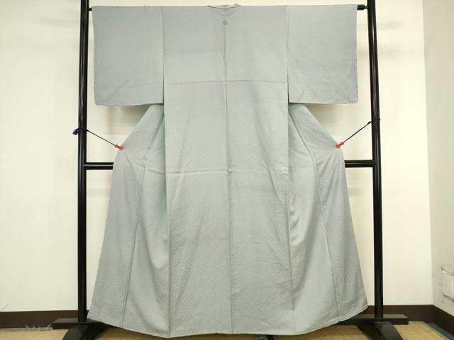 平和屋着物●上質な色無地　樹林地紋　灰青色　正絹　逸品　未使用　DABK2843op