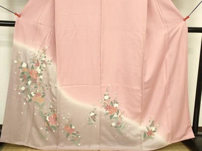 平和屋着物●訪問着　草花　暈し染め　金彩　正絹　逸品　DABK2845op