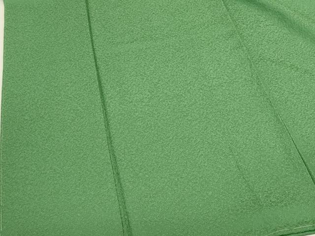 平和屋着物●本草木染作家　瑞寶　色無地　霞地紋　薄緑色　正絹　逸品　未使用　DABK2846op