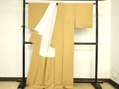 平和屋着物●上質な色無地　飴色　正絹　逸品　未使用　DABK2848op