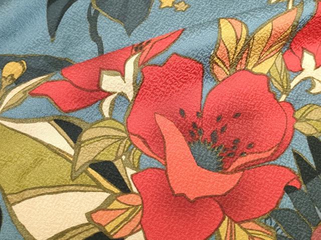 平和屋着物●豪華振袖　駒刺繍　花鳥文　金彩　正絹　逸品　DABK2854op