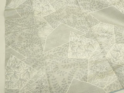平和屋着物●本場大島紬　白大島　120亀甲　草花　正絹　逸品　DABK2855op