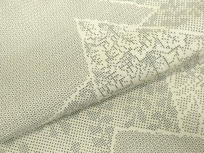 平和屋着物●本場大島紬　白大島　120亀甲　草花　正絹　逸品　DABK2855op