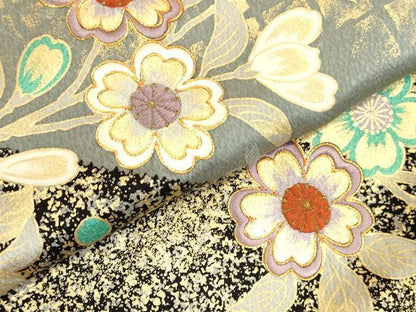 平和屋着物●豪華振袖　駒刺繍　舞桜　金銀彩　正絹　逸品　DABK2857op