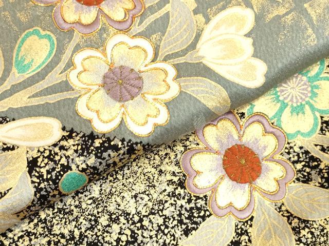 平和屋着物●豪華振袖　駒刺繍　舞桜　金銀彩　正絹　逸品　DABK2857op