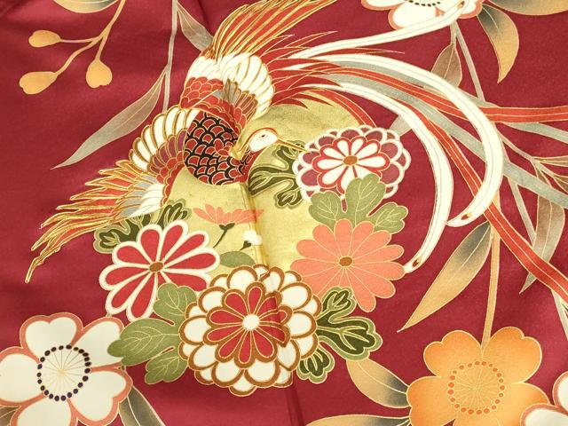 平和屋着物●豪華振袖　刺繍　鳳凰花文　暈し染め　金彩　正絹　逸品　DABK2859op