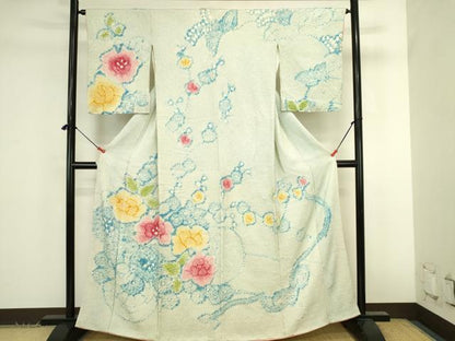 平和屋着物●訪問着　総絞り　舞花　正絹　逸品　DABK2864op