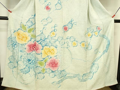 平和屋着物●訪問着　総絞り　舞花　正絹　逸品　DABK2864op