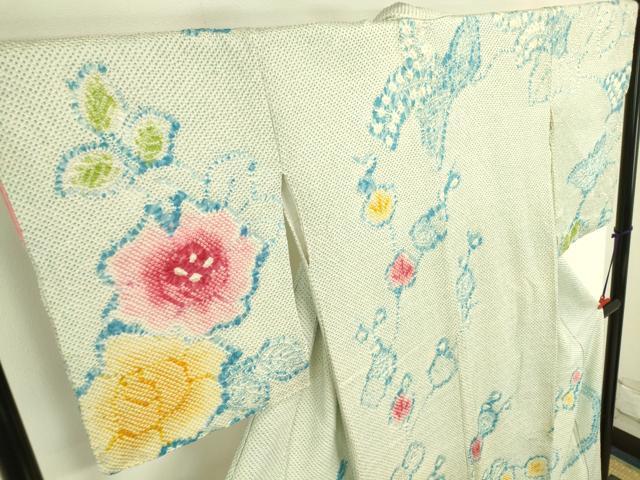 平和屋着物●訪問着　総絞り　舞花　正絹　逸品　DABK2864op