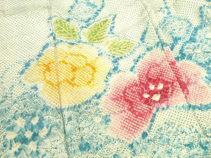 平和屋着物●訪問着　総絞り　舞花　正絹　逸品　DABK2864op