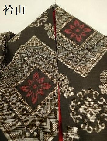 平和屋着物●アンティーク　大正ロマン　本場大島紬　龍郷絣　花菱文　正絹　逸品　DABK2865op