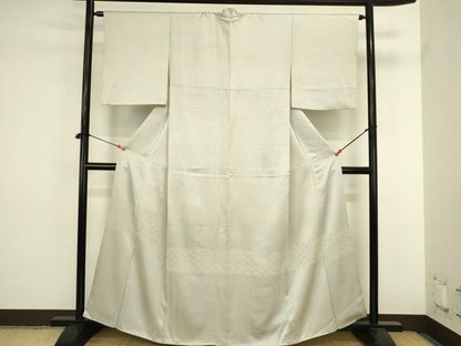 平和屋着物●豪華色留袖　梅鉢地紋　絹鼠色　正絹　逸品　DABK2870op