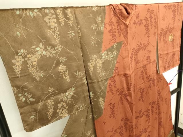 平和屋着物●訪問着　駒刺繍　絞り　花丸文　金彩　正絹　逸品　DABK2871op