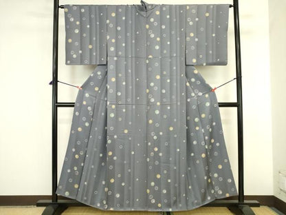 平和屋着物●上質な小紋　兎　うさぎ　間道　正絹　逸品　DABK2872op