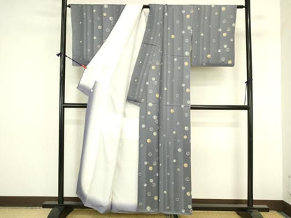 平和屋着物●上質な小紋　兎　うさぎ　間道　正絹　逸品　DABK2872op