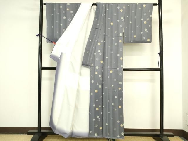 平和屋着物●上質な小紋　兎　うさぎ　間道　正絹　逸品　DABK2872op