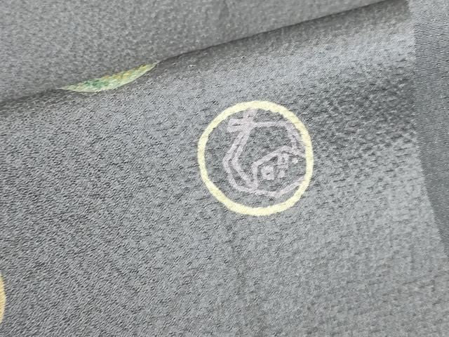 平和屋着物●上質な小紋　兎　うさぎ　間道　正絹　逸品　DABK2872op