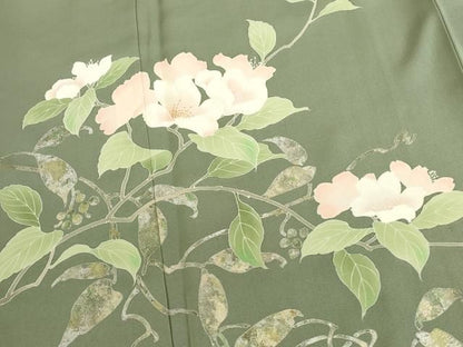 平和屋着物●訪問着　刺繍　草花　金銀彩　正絹　逸品　DABK2873op