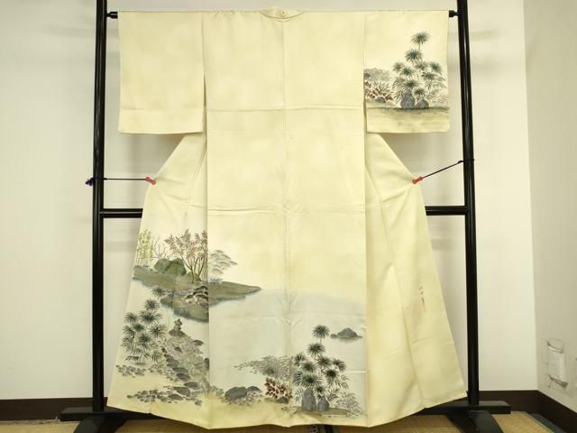 平和屋着物●訪問着　作家物　手描き　風景文　暈し染め　正絹　逸品　DABK2876op