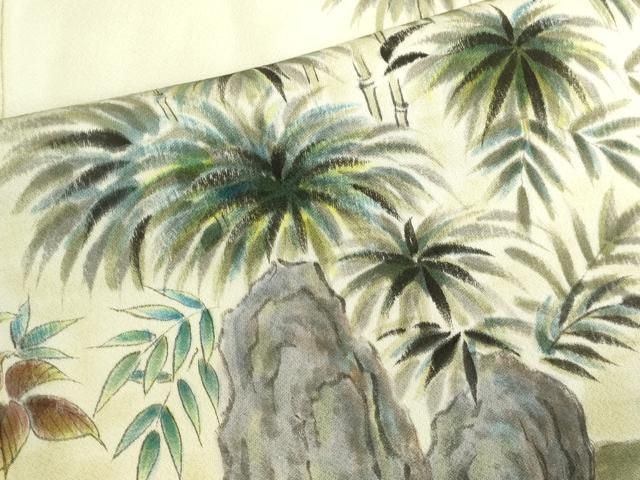 平和屋着物●訪問着　作家物　手描き　風景文　暈し染め　正絹　逸品　DABK2876op