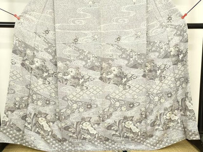 平和屋着物●訪問着　辻が花　暈し染め　銀彩　正絹　逸品　DABK2877op