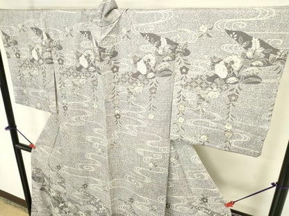 平和屋着物●訪問着　辻が花　暈し染め　銀彩　正絹　逸品　DABK2877op