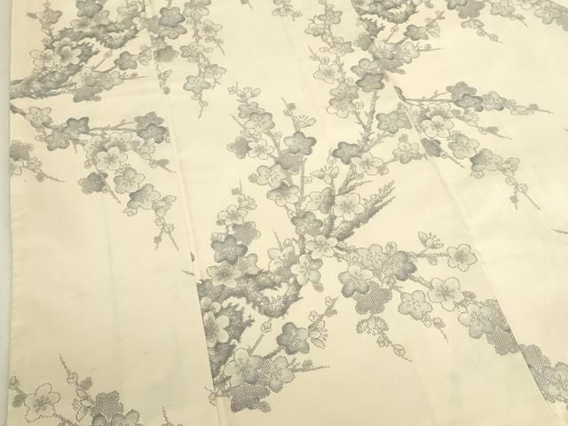 平和屋着物●本場大島紬　白大島　9マルキ　枝梅　正絹　逸品　DABK2881op