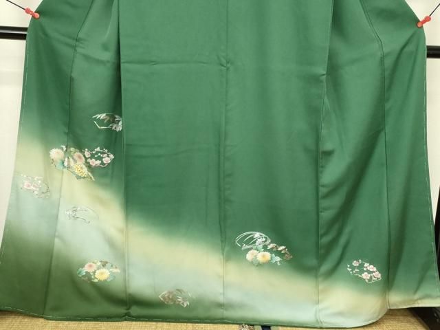 平和屋着物●訪問着　地紙花文　暈し染め　金彩　正絹　逸品　未使用　DABK2883op