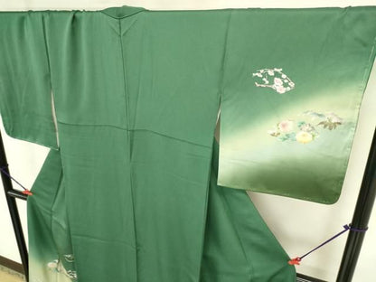 平和屋着物●訪問着　地紙花文　暈し染め　金彩　正絹　逸品　未使用　DABK2883op