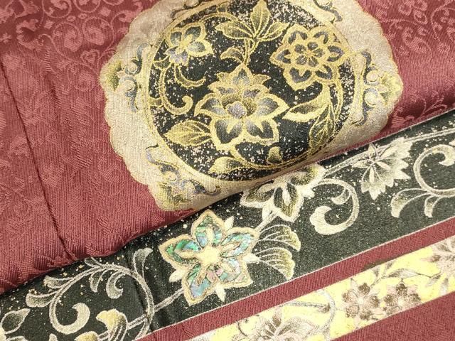 平和屋着物●訪問着　螺鈿　更紗花文　金彩　正絹　逸品　DABK2884op