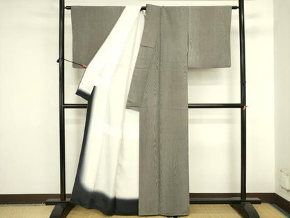 平和屋着物●寺山存男　江戸小紋　万筋　羊羹色×白練色　正絹　逸品　DABK2887op