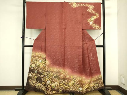 平和屋着物●越後十日町の一流染匠　桐屋・翠山工房　訪問着　絞り　辻が花　暈し染め　銀通し地　正絹　逸品　DABK2888op
