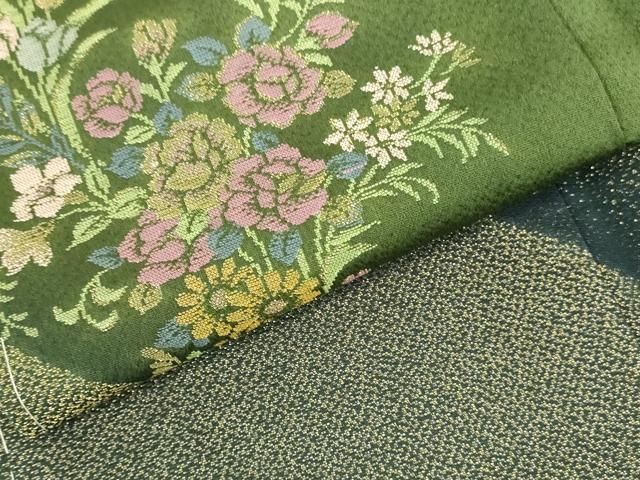 平和屋着物●世界的ファッションデザイナー 山本寛斎 kansaiブランド 訪問着 寿光織 草花 暈し染め 金糸 ロング丈 逸品 未使用 DABK2889op