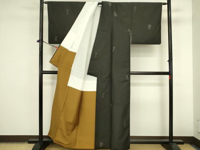 平和屋着物●本場縞大島紬　瓢箪　ひょうたん　正絹　逸品　DABK2892op