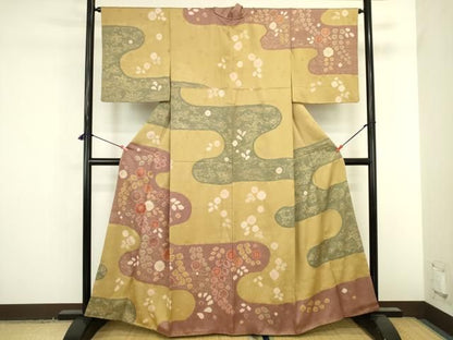 平和屋着物●訪問着　絞り　辻が花　金彩　正絹　逸品　DABK2894op
