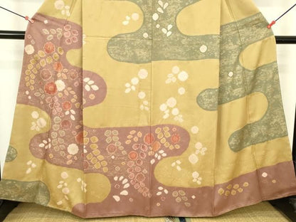 平和屋着物●訪問着　絞り　辻が花　金彩　正絹　逸品　DABK2894op