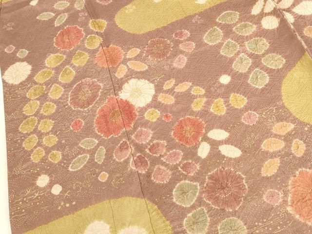 平和屋着物●訪問着　絞り　辻が花　金彩　正絹　逸品　DABK2894op