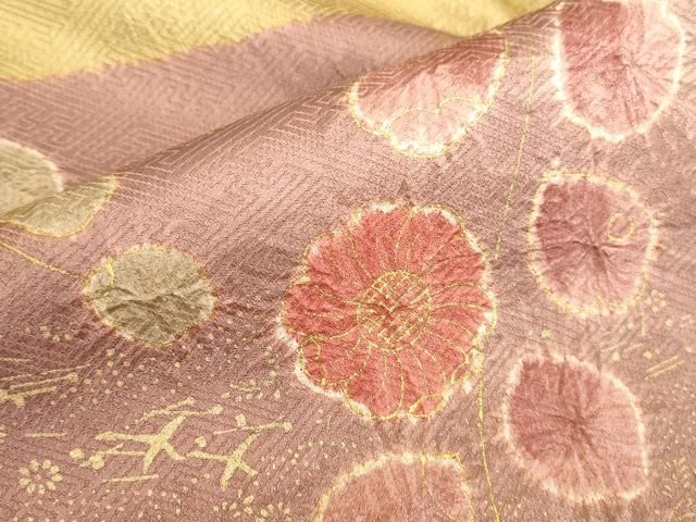 平和屋着物●訪問着　絞り　辻が花　金彩　正絹　逸品　DABK2894op