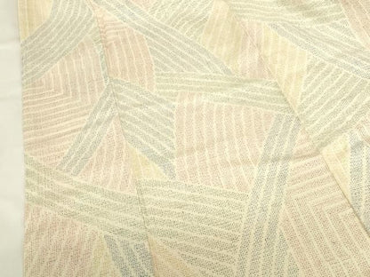 平和屋着物●結城紬　80亀甲　幾何学文様　正絹　逸品　DABK2896op