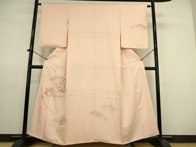 平和屋着物▼訪問着　総刺繍　花籠文　正絹　逸品　DABK2901op