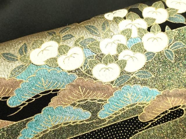 平和屋着物●豪華黒留袖　御所車人物花文　本金箔　正絹　逸品　DABK2902op