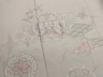 平和屋着物▼中国三大刺繍　汕頭刺繍　スワトウ刺繍　総刺繍　訪問着　正倉院花鳥文　松坂屋扱い　正絹　逸品　DABK2907op