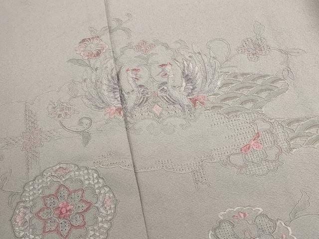 平和屋着物▼中国三大刺繍　汕頭刺繍　スワトウ刺繍　総刺繍　訪問着　正倉院花鳥文　松坂屋扱い　正絹　逸品　DABK2907op