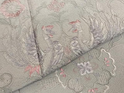 平和屋着物▼中国三大刺繍　汕頭刺繍　スワトウ刺繍　総刺繍　訪問着　正倉院花鳥文　松坂屋扱い　正絹　逸品　DABK2907op